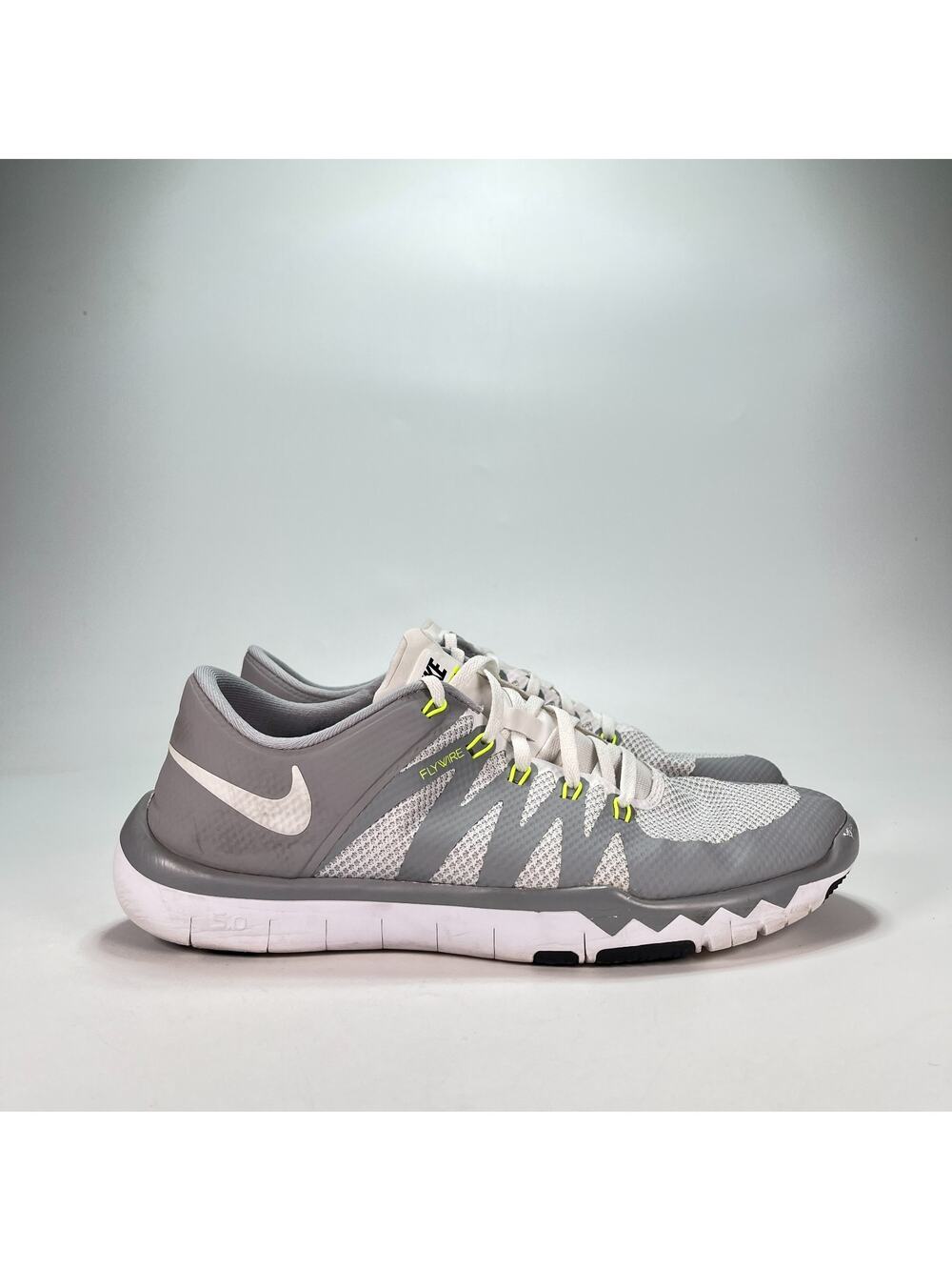 Nike Free Trainer 5.0 V6 White Grey Cross Training Shoes 719922-100 Mens Sz 11.5